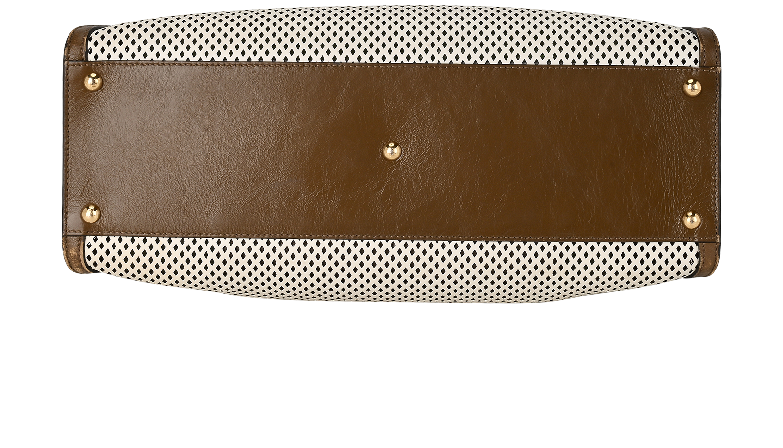 Peekaboo X-Lite bag, &pound;1,100, Handbags, Brown/White, Leather, Top view